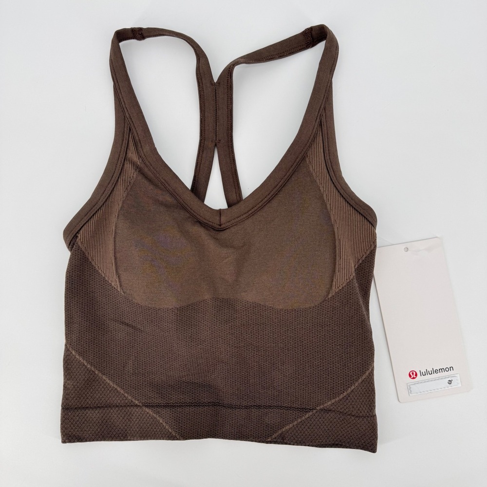 Lululemon Get Low Crossback Training Tank Twig Brown XXS LW1FAMS Seamless Crop